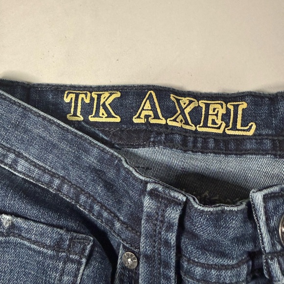 TK Axel Slim Boot Jeans 34x32 Medium Dark Wash Bootcut Denim Mens - Picture 8 of 16